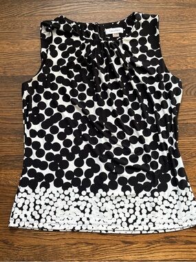 Calvin Klein Black & White Dot Print Sleeveless Camisole